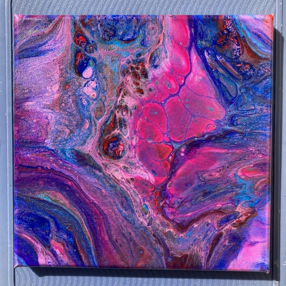Querencia 8"x8" Painting by Color Fluent Art (Blue/Pink/Purple/Red)